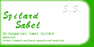 szilard sabel business card